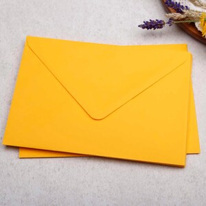 B6 Kraft Envelopes With Gummed Flap - Rustic Envelope For Letter Writing or Wedding Stationery Yellow Envelopes