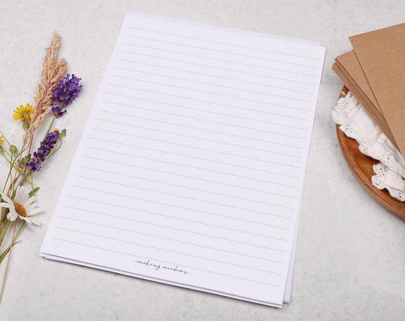 A5 or A4 Blank Letter Writing Paper Sheets