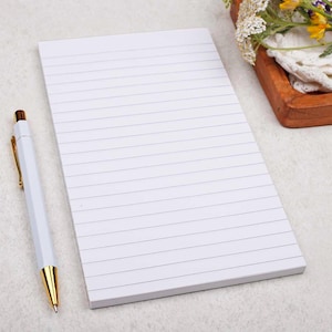 Lined Notepad - Hard Backed Tear Off Paper Pad for Office or School Notes