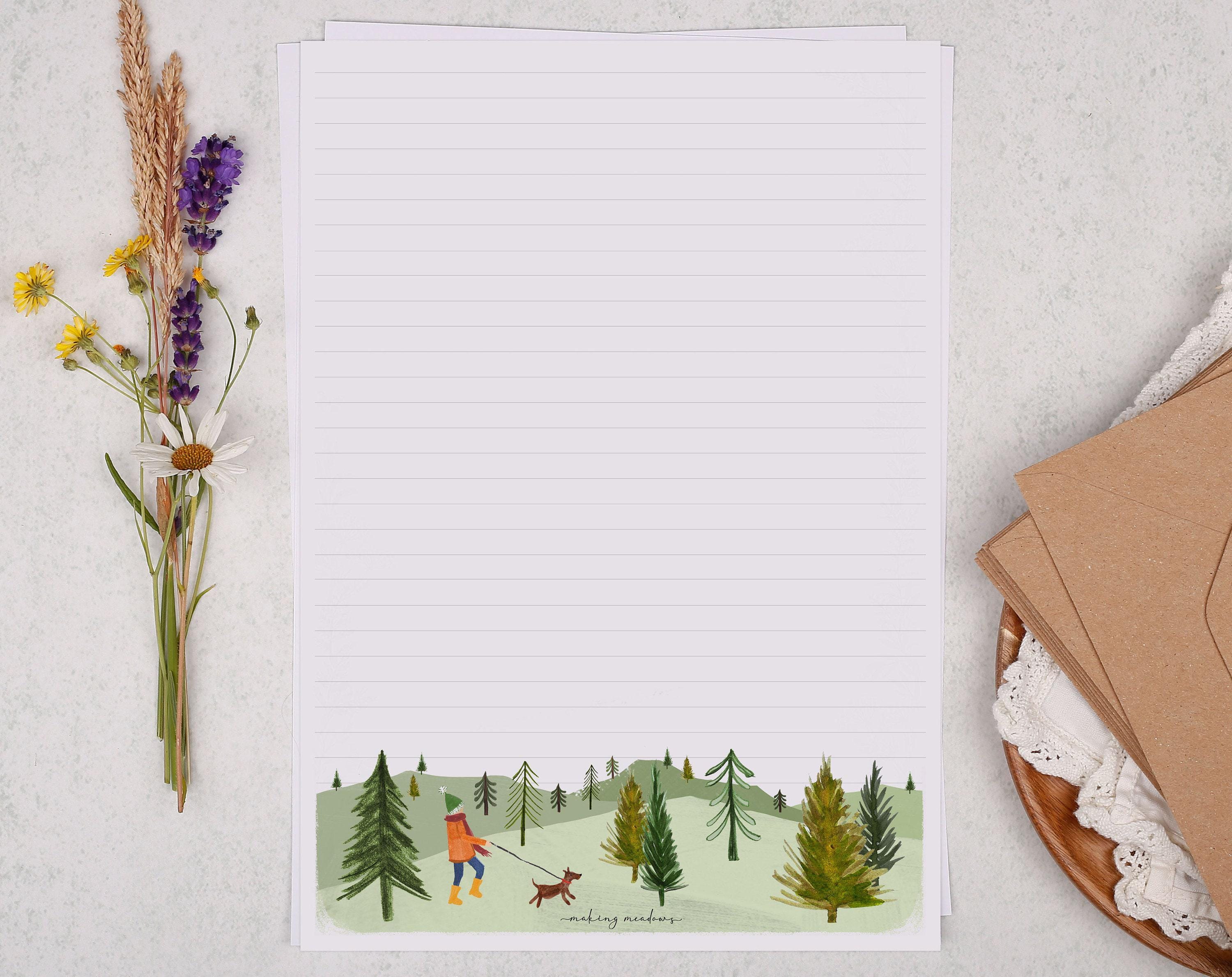 A4 Letter Writing Paper With Dog Walker - Lined or Unlined Stationery ...