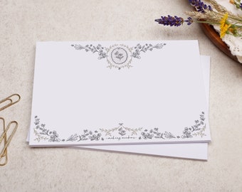 C6 Decorated Envelopes | Victorian Floral Delicate Flower Design | Gummed Diamond Flap 100gsm Envelope | Letter Writing Patterned Envelope