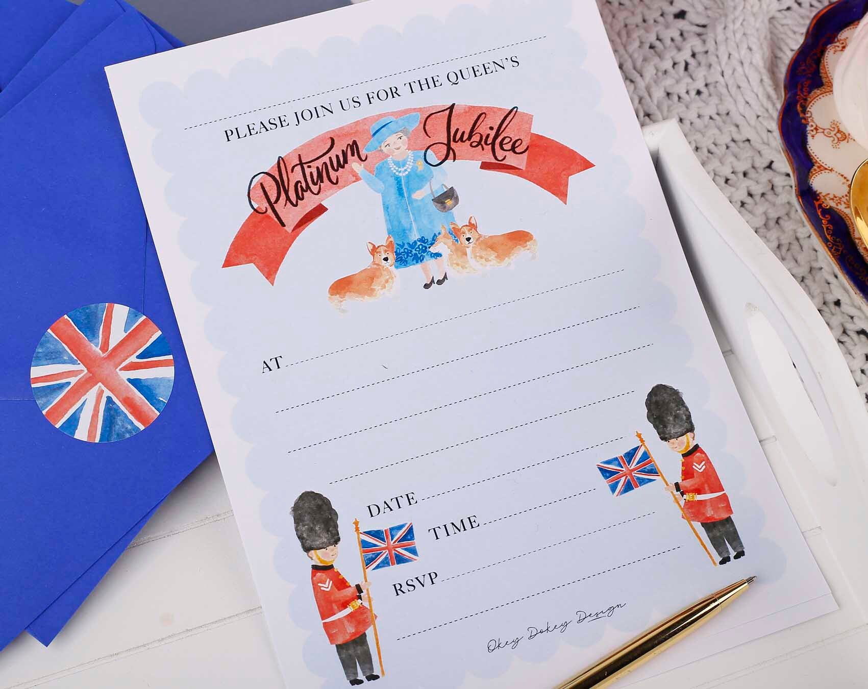 Party Invite Platinum Jubilee Invitations the Queen Etsy UK