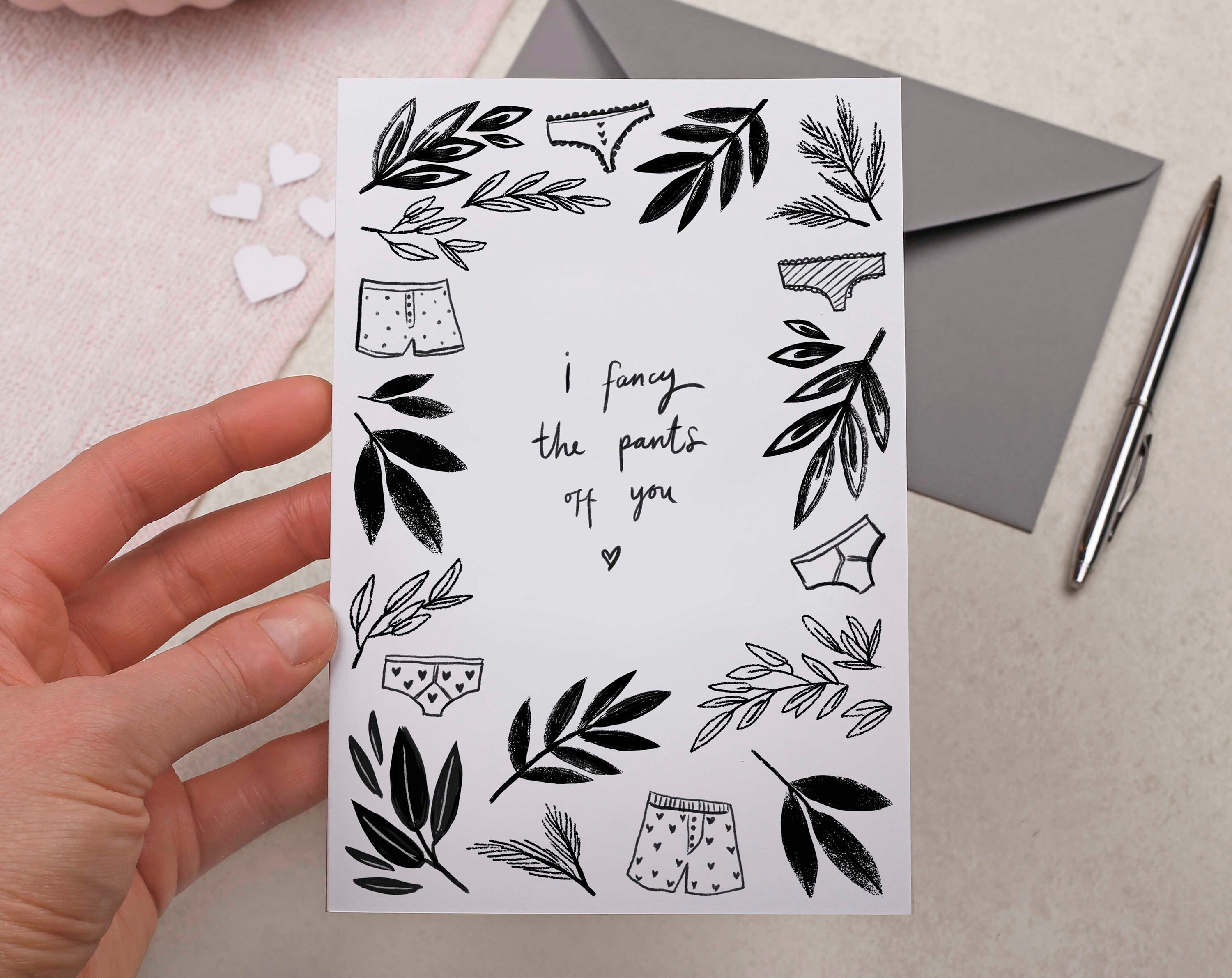 Funny Anniversary Card - 'Fancy The Pants Off Of You' Romantic Humor Greeting Card