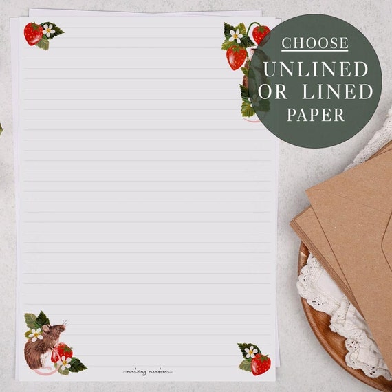 A5 Letter Paper Stationery Paper Vintage Design Double Sided for Letter Writing, Size: Style 8