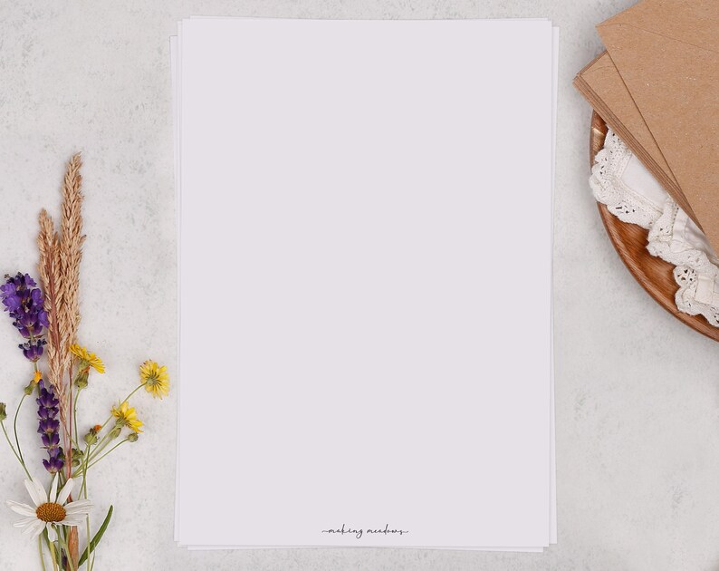 A5 or A4 Blank Letter Writing Paper Sheets