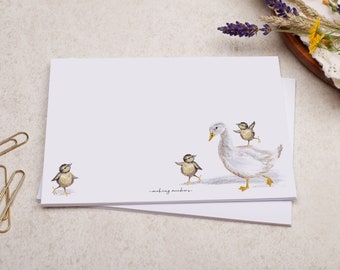 C6 Decorated Envelopes | Cute Baby Chick and Farmyard Duck Design | Gummed Diamond Flap 100gsm Envelope | Letter Writing Patterned Envelope