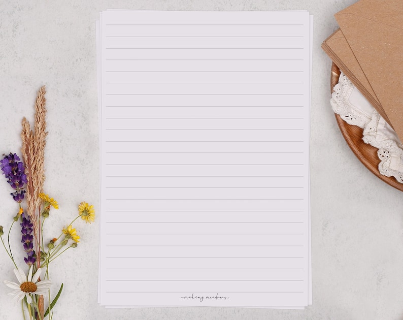 A5 or A4 Blank Letter Writing Paper Sheets