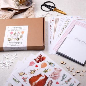 DIY Make Your Own Greeting Card Kit | Animal Crafting Kit Box For Making Your Own Premium Cards | Creative Gift For Craft Lover & Card Maker