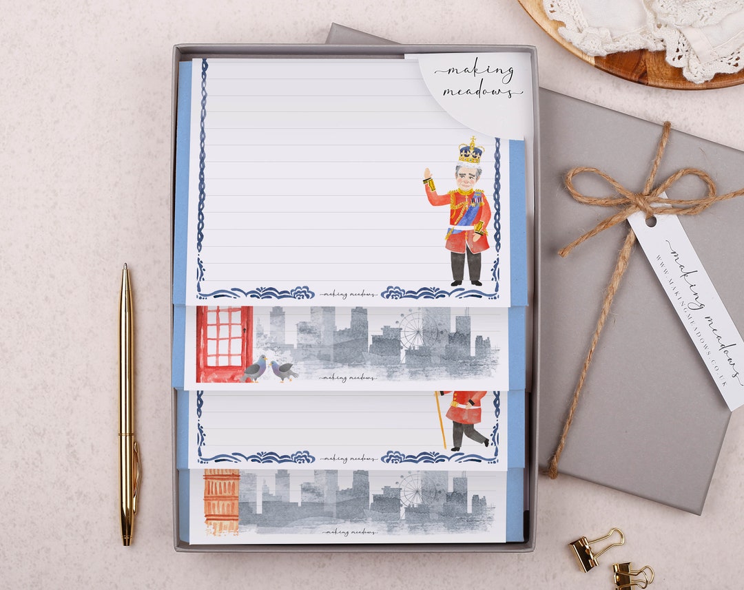 London Letter Writing Set With Envelopes Gift Box or Flat Pack Option