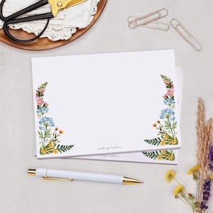 C6 Decorated Envelopes With Floral Meadow Flower Design - Envelope For Letter Writing Stationery Set