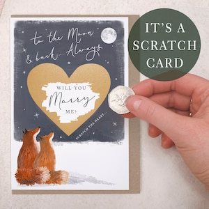Will You Marry Me Scratch To Reveal Card - Fox Gold Heart Surprise Proposal