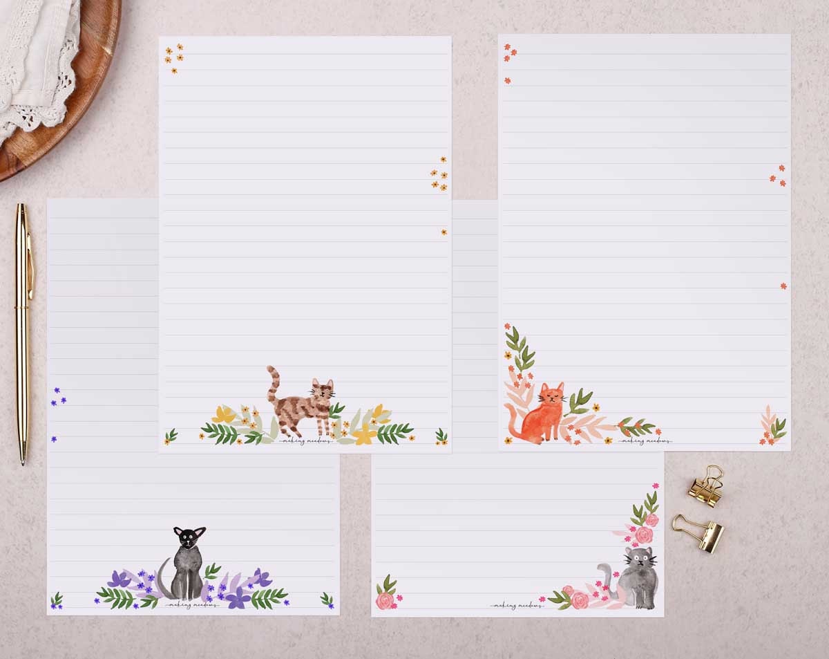 Letter Writing Set With Envelopes Gift Box or Flat Pack Options 32 Writing  Paper Sheets & 16 Kraft Envelopes in a Pretty Floral Design 