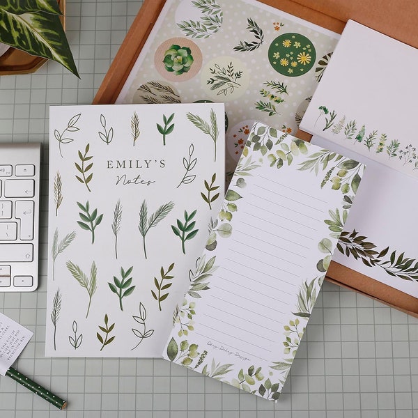 Personalised Botanical Stationery Box - The perfect eco friendly gift for a stationery addict | New job, good luck gift