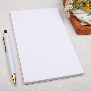 Plain Unlined Notepad - Hard Backed Tear Off Paper Pad for Office or School Notes