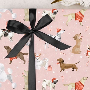 Dog Christmas Present Wrapping Paper Toy Xmas Sheet Acid Free Paw Print  Tissue
