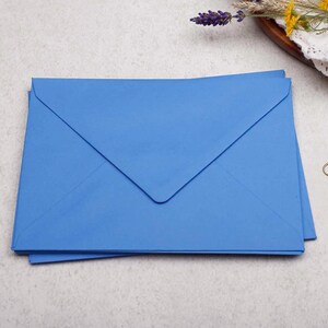 B6 Kraft Envelopes With Gummed Flap - Rustic Envelope For Letter Writing or Wedding Stationery Blue Envelopes