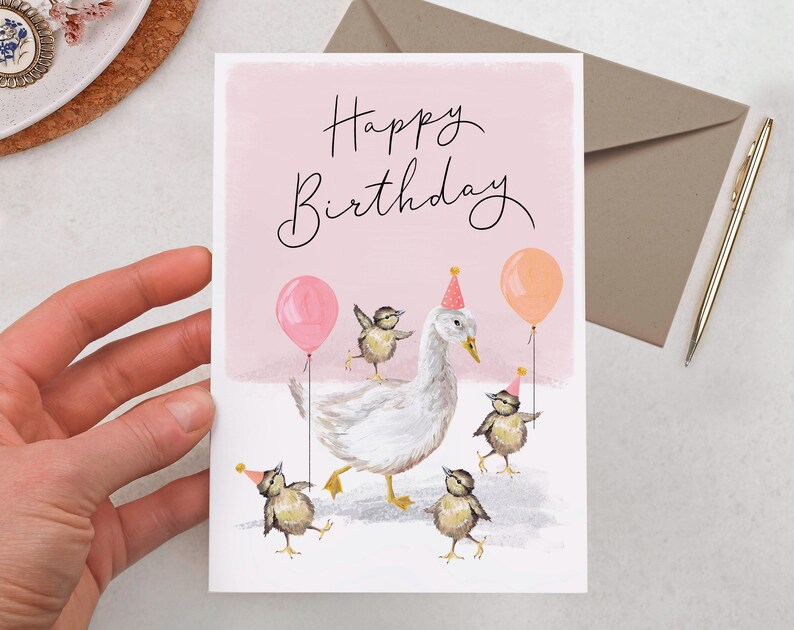 Female Birthday Card for Her, Duck