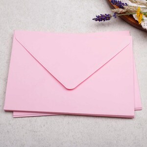 B6 Kraft Envelopes With Gummed Flap - Rustic Envelope For Letter Writing or Wedding Stationery Light Pink Envelopes