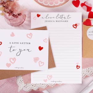 Personalised Love Letter With Heart Confetti | Valentine's Gift, Anniversary Gift or Wedding Vows For Boyfriend, Girlfriend, Wife or Husband