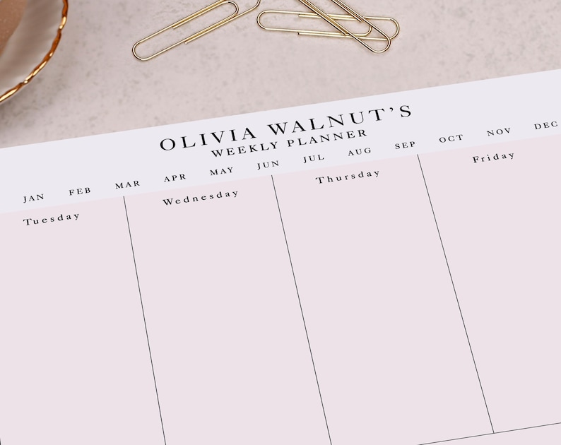 Personalised Weekly Planner Pad With Pink Dog Design - Office Desk ...