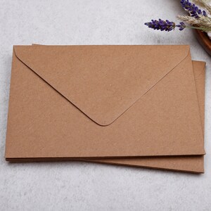 C6 Kraft Envelopes | Gummed Diamond Flap 100gsm Recycled Envelope | Eco Friendly Envelope | Letter Writing or Wedding Invitation Stationery