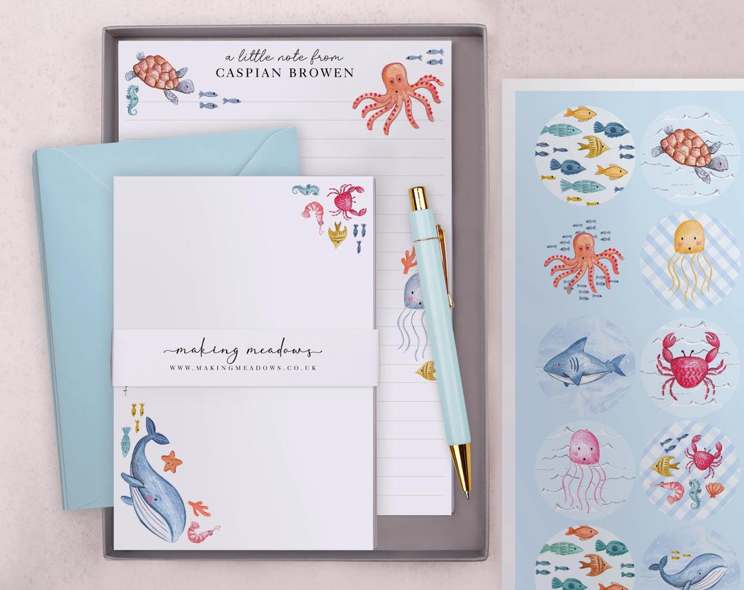 Children's Stationery Set Gift With Personalised Stationery in Under