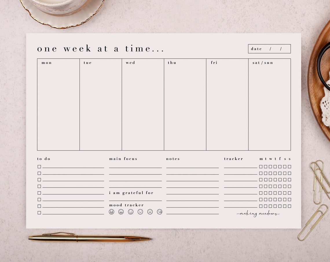 Habit Tracker & Weekly Planner Pad A4 Desk Planner Pad Etsy UK