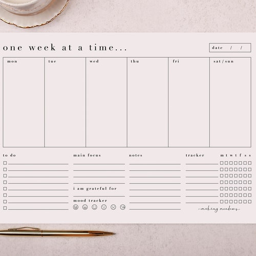 Habit Tracker & Weekly Planner Pad A4 Desk Planner Pad Etsy