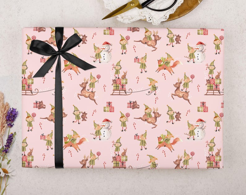 Christmas Elves Wrapping Paper