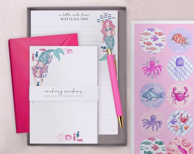 Children's Stationery Set Box With Personalised Letter Writing Paper in
