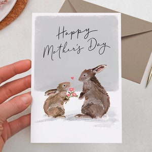 Rabbit Mothers Day Card for Her
