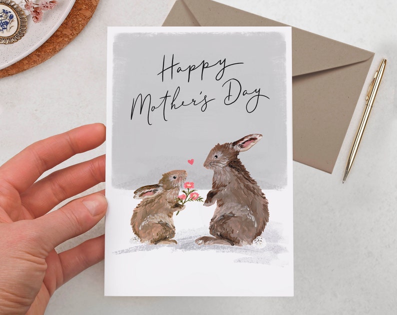 Rabbit Mothers Day Card for Her
