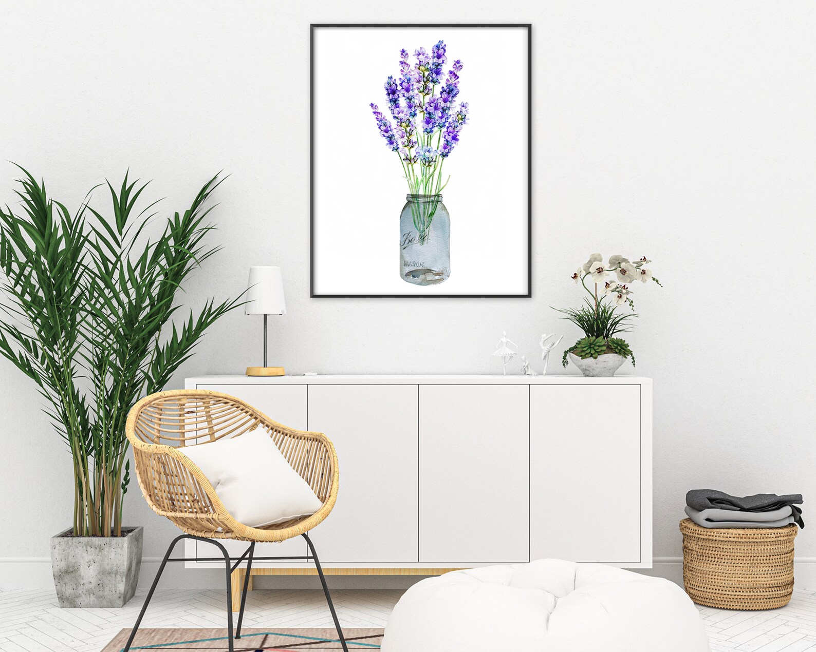 Lavender Watercolor Lavender Wall Art Lavender Flowers Etsy