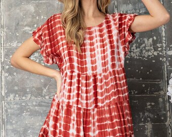 red tie dye dress