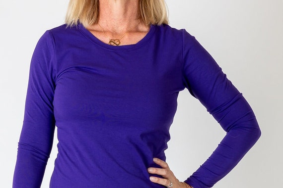 Long Sleeve Layering T-shirt Purple 