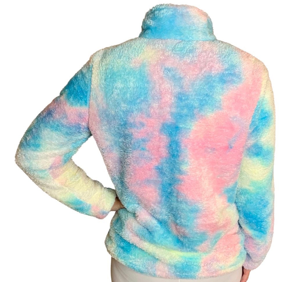 tie dye quarter zip sweatshirt