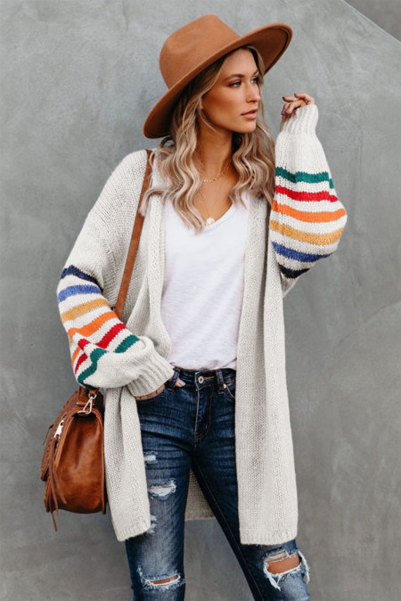 striped oversized cardigan
