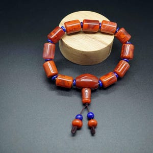 Natural Nanhong Agate Bracelet, Chinese Agate Bracelet, Persimmon Red Nanhong, Big Size Nanhong Bracelet, 11.4mm