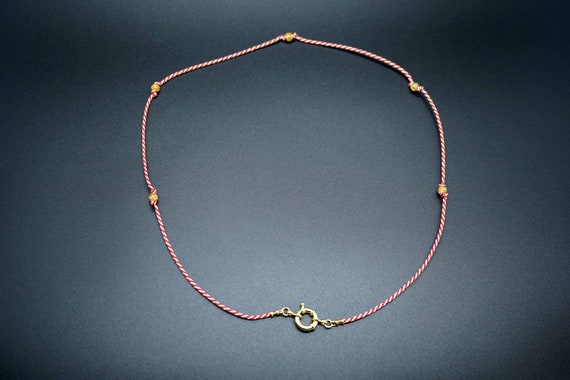 Red Cord Necklace, Braided Colorful Rope Necklace, Red and White Necklace, Pendant Link, Jewelry Link