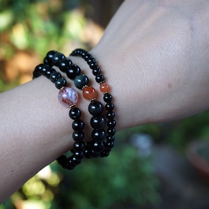 Natural Rainbow Obsidian Bracelet, Obsidian Beaded Bracelet, 5.8mm 6.5mm 8mm Grade AAA Obsidian
