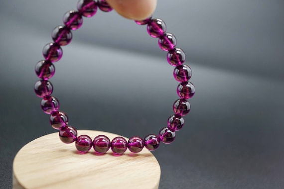 Rhodolite Garnet Bracelet, Purple Garnet Bracelet, Natural Rhodolite Garnet, Excellent Quality Garnet, 7.3mm
