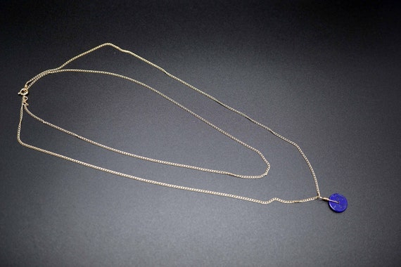 Lapis Lazuli Charm, Donut Lapis Charm Necklace, Long Chain Necklace, Layering Chain Necklace, Custom Chain Necklace