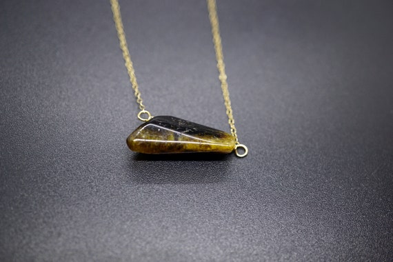 Tourmaline Necklace, Tourmaline Gold Necklace, Nugget Tourmaline Silver Chain Necklace