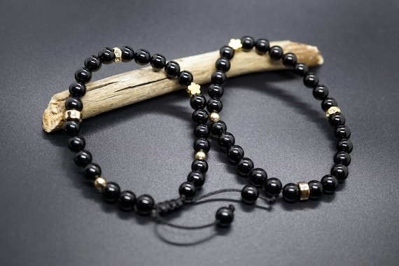 Natural Black Tourmaline, Black Tourmaline Bracelet, Protectiove Bracelet, Couple Bracelet, 6mm