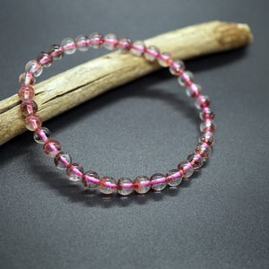 Natural Strawberry Quartz Beaded Bracelet, High Quality Crystal Bracelet, 5mm