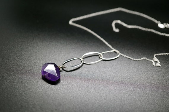 Natural Amethyst Pendant, Amethyst Nuggests Charm, Diy Silver Amethyst Necklace