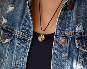 Gold-Filled Rutilated Quartz Pendant: Handmade Adjustable Necklace