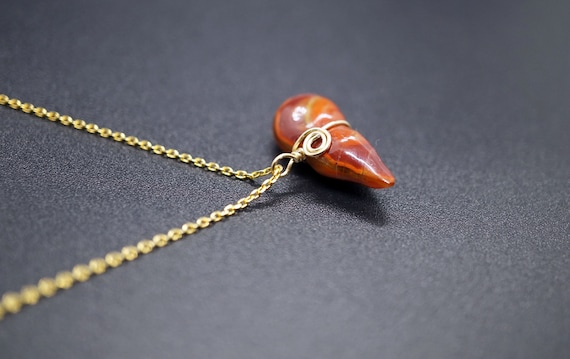 Natural South Red Agate (Nanhong) Chinese Agate Persimmon Red Gourd Pendant For Her