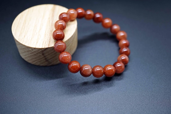 Natural Red Rutilated Quartz Bracelet High Quality Rutilated Quartz Stretch Bracelet 8.5mm