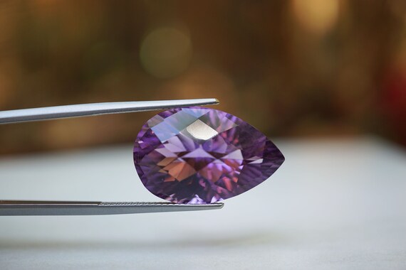 14.8ct Genuine Loose Amethyst, Diamond Cut Amethyst, Faceted Brilliant Loose Amethyst